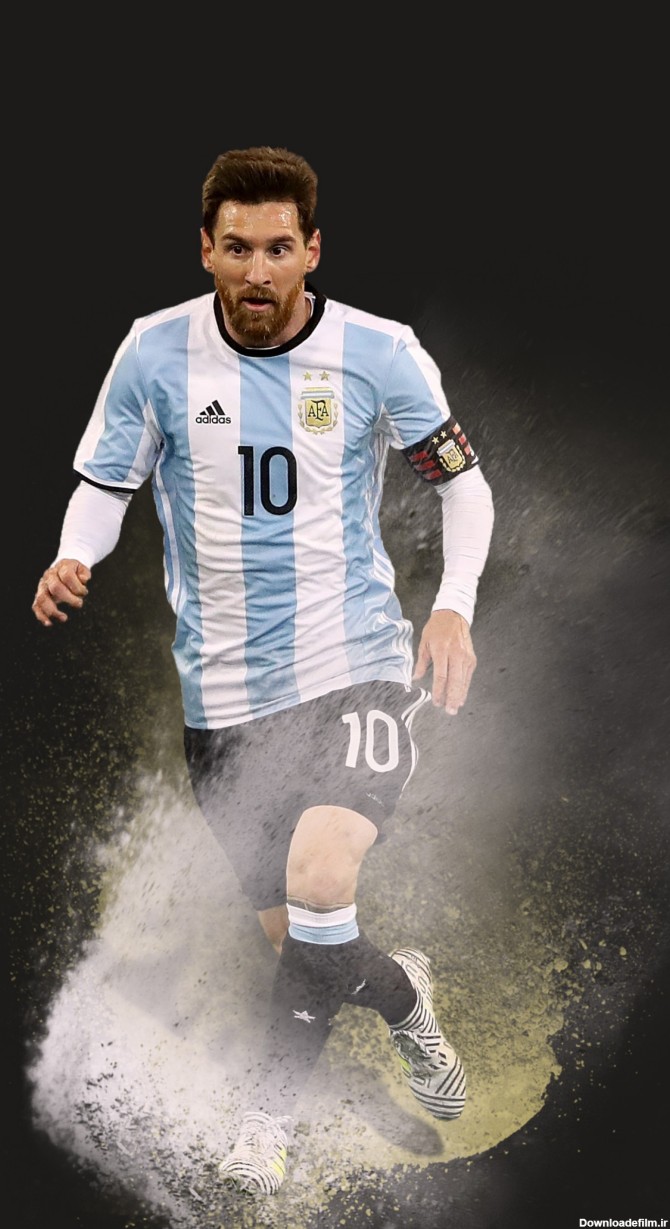 عکس زمینه لیونل مسی بازیکن بارسلونا در لباس تیم آرژانتین پس زمینه ...