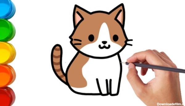 نقاشی کودکانه گربه