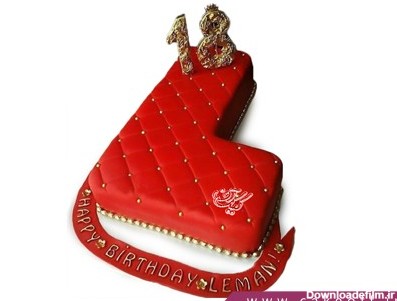 کیک تولد - کیک حرف اِل - کیک حرف L قرمز مخملی | کیک آف