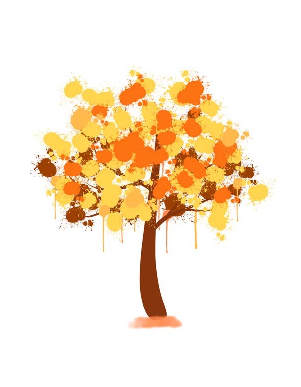 طرح کلیپ آرت نقاشی درخت پاییزی