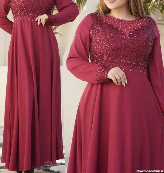 مدل لباس مجلسی بلند با حجاب در اینستاگرام