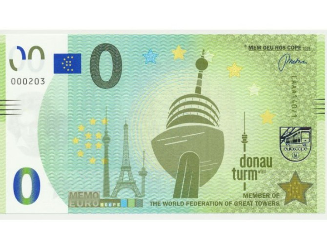 اتریش اسکناس 0 یورو Donau Turm Wien