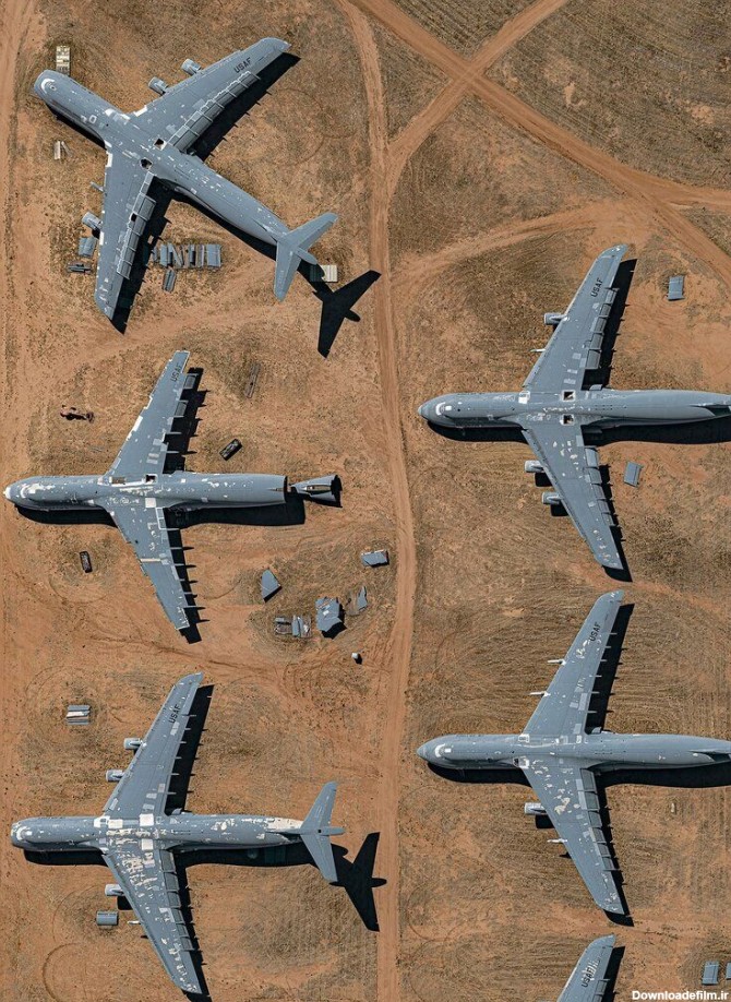 تصاویری حیرت‌انگیز از بزرگ‌ترین گورستان هواپیماهای غول‌پیکر جهان
