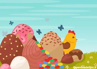 دانلود تصویر برداری پس زمینه تخم مرغ های شکلاتی تزئین شده را دریافت کنید