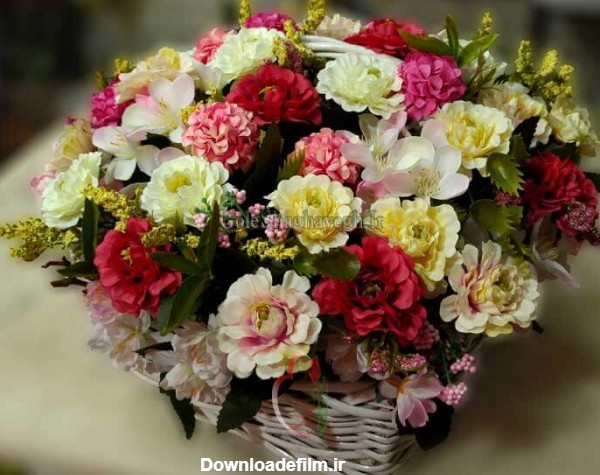 سبد گل مصنوعی شکوفه - گل های قابل شستوشو و کیفیت مناسب- گل فروشی ...