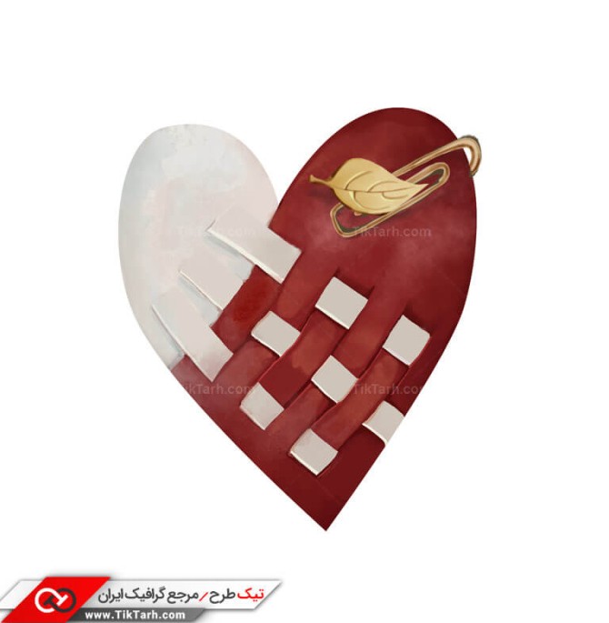 طرح کلیپ آرت طراحی قلب با پارچه