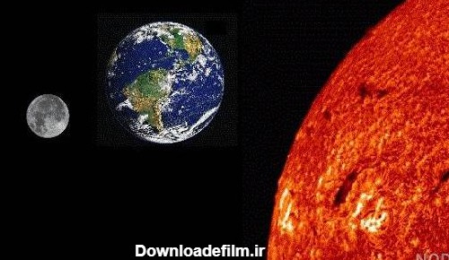 عکس کره زمین و خورشید و ماه - عکس نودی
