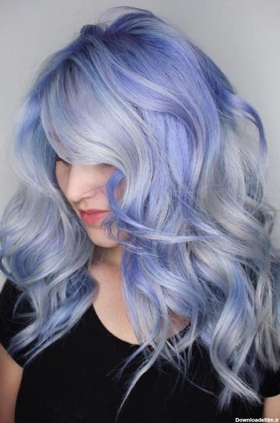 رنگ موی جدید و ترند آبی یخی زیبا