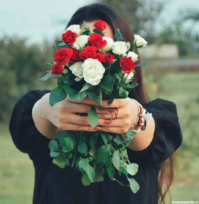 پروفایل دخترونه گل سفید و سرخ خوشگل | تاوعکس