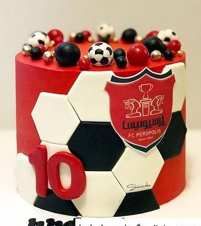 عکس کیک تولد پسرانه فوتبالی پرسپولیس