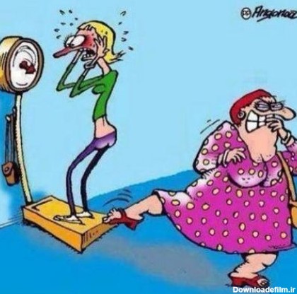 کاریکاتور بامزه درباره چاقی و لاغری