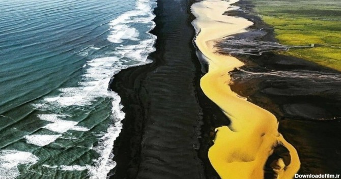 مرز رنگی طبیعی و بسیار دیدنی در ایسلند (عکس)