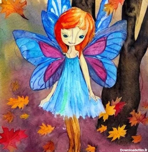 نقاشی پاییز دخترانه ساده و کودکانه 