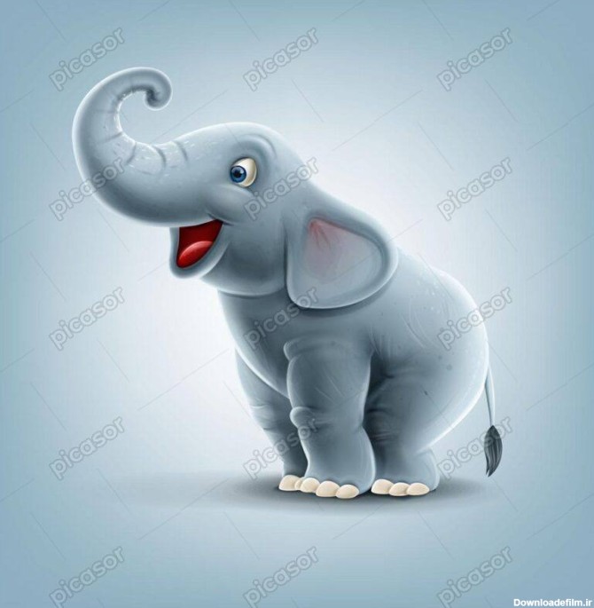 وکتور تصویر سازی بچه فیل طرح انیمیشن