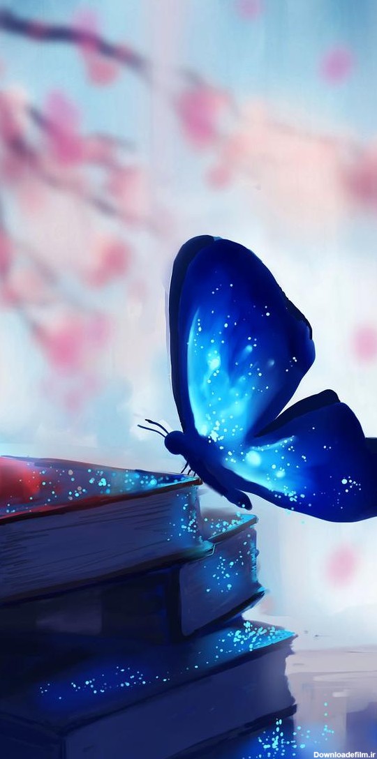 والپیپر پروانه آبی - عکس ویسگون
