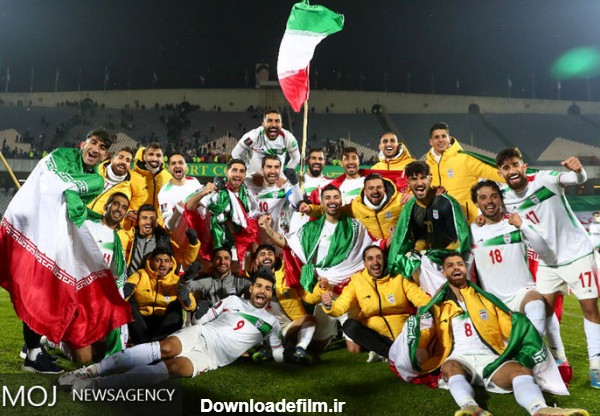 شادی بازیکنان تیم‌ ملی فوتبال پس از صعود به جام جهانی قطر