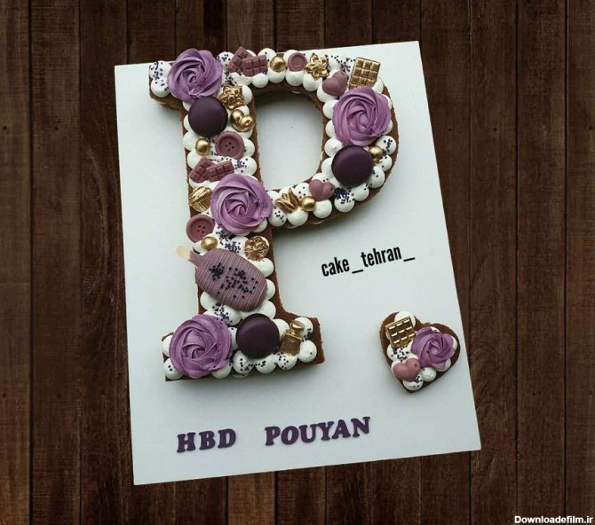 کیک عدد و حروف تم گل 14 - کیک تولد در تهران - کیک تولد دخترانه ...