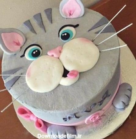مدل کیک تولد با طرح گربه