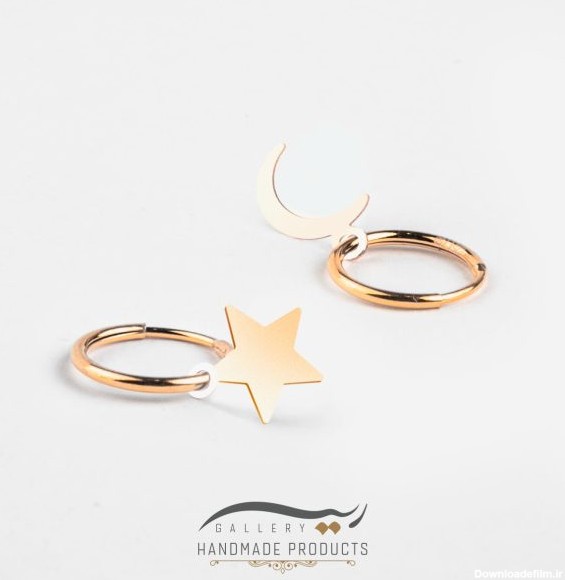 عکس گوشواره طلا زنانه ماه و ستاره