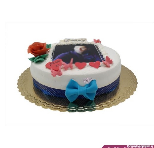چاپ عکس روی کیک - کیک تصویری قلب و پروانه | کیک آف