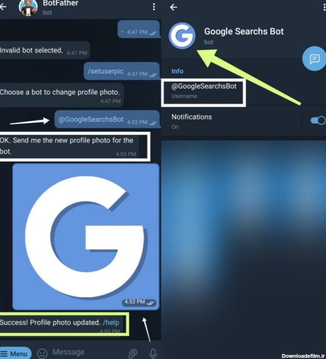 چطور برای ربات تلگرام عکس پروفایل بزارم ؟ - وبلاگ لینتو بات