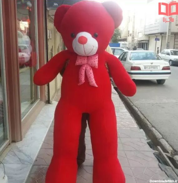 خرس عروسک بزرگ دخترانه سفید و قرمز برای ولنتاین 2022 - ماگرتا