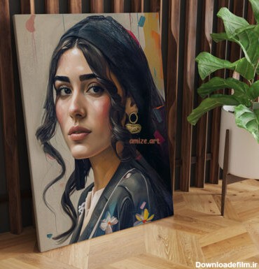 نقاشی چهره دختر خوشگل ایرانی - نقاشی هیبریدی برجسته
