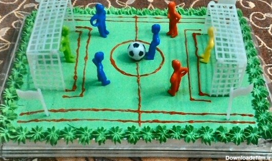 کیک تولد زمین فوتبال | سرآشپز پاپیون