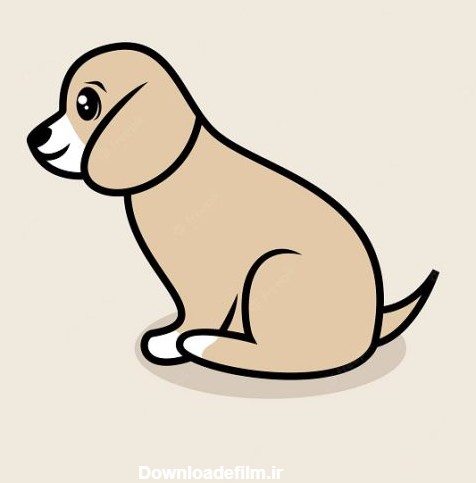 الگو نقاشی سگ کودکانه