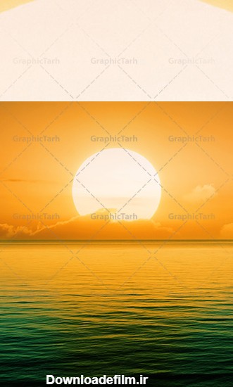 دانلود عکس غروب دریا | تصویر استوک غروب فانتزی و رویایی خورشید در دریا