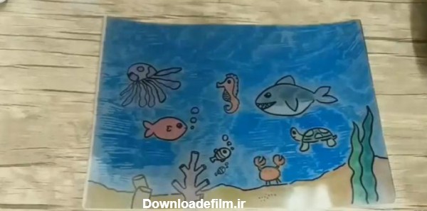 نقاشی کودکانه زیر دریا - عکس نودی