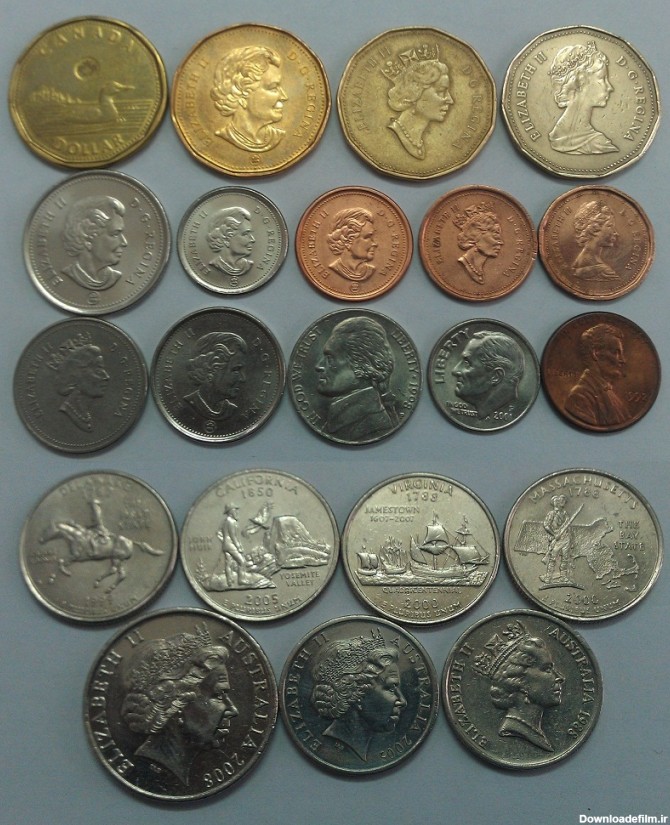 سکه های ، آمریکا ، کانادا ، استرالیا