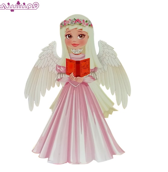 استیکر زیبای طرح فرشته صورتی مدل جشن تکلیف عبادت - فروشگاه همنشینی