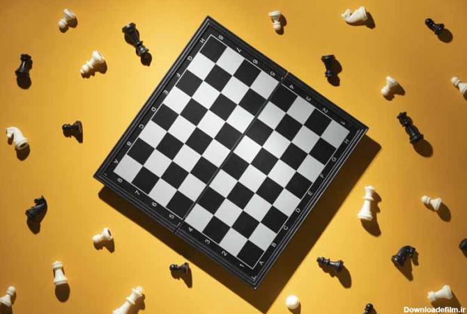 تصویر باکیفیت صفحه شطرنج از نمای بالا | تیک طرح مرجع گرافیک ایران