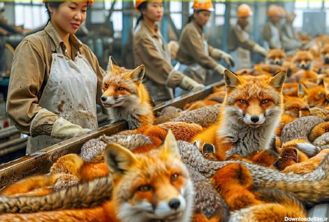 فرآوری روباه؛ روباه‌های گوگولی رو میدزدن  پوستشونو درسته درمیارن تا بشه کت و کلاه