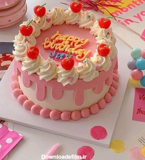 کیک تولد دخترانه گرد خوشمزه