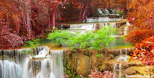 تصویر پس زمینه منظره آبشار و فصل پاییز | فری پیک ایرانی | پیک فری ...