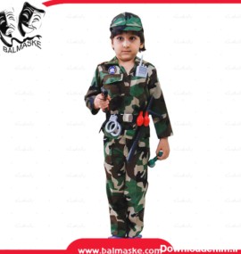 لباس ارتشی کودکان به همراه کلاه کج و پک لوازم پلیسی - فروشگاه بالماسکه