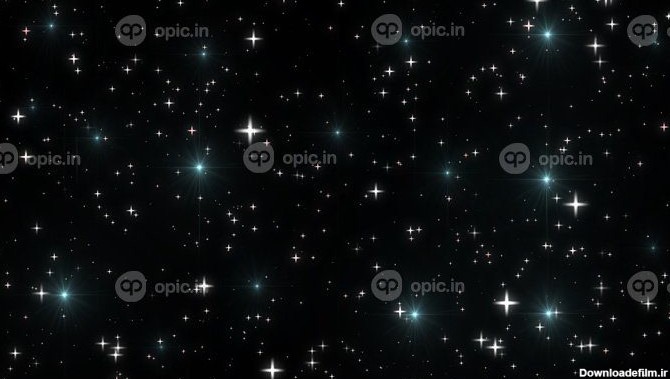 دانلود عکس آسمان شب با ستاره های درخشان در پس زمینه سیاه | اوپیک