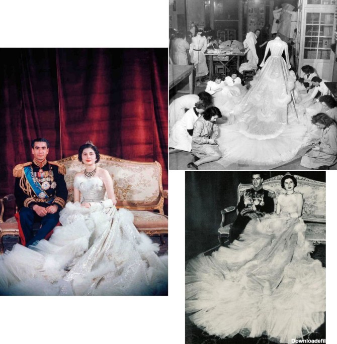 بالاترین: تصویری قدیمی از لباس عروسی ۳۰ کیلویی ثریا، همسر دوم ...