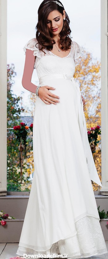 عکس عروس حامله با لباس عروس