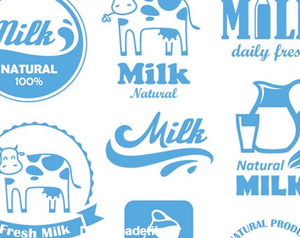 دانلود مجموعه وکتور لوگو با موضوع شیر تازه گاو
