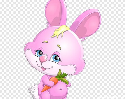 فایل png کاراکتر کارتونی خرگوش کوچولوی صورتی