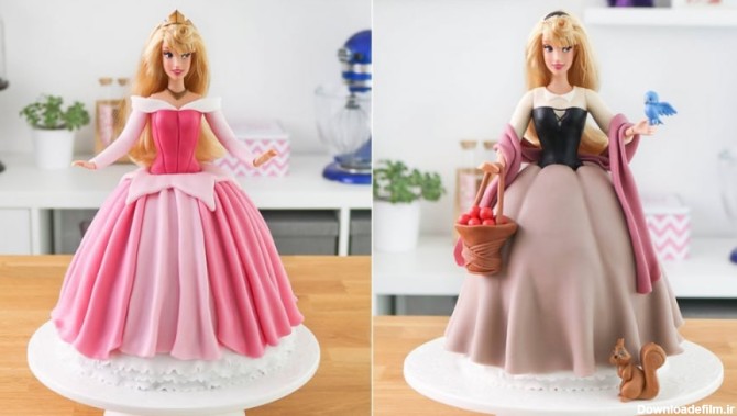تزیین کیک زیبای خفته - کیک آرایی - کیک عروسکی