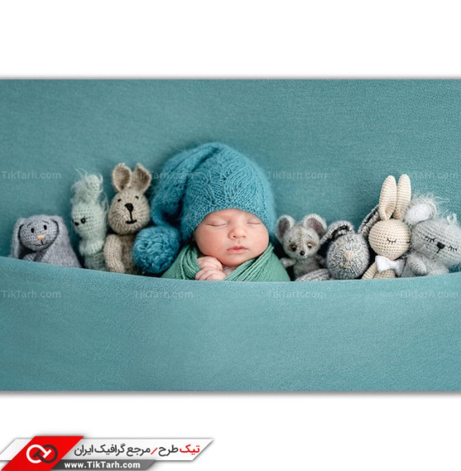 دانلود عکس با کیفیت نوزاد و عروسک | تیک طرح مرجع گرافیک ایران