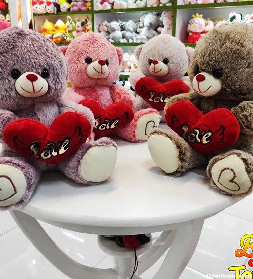 عروسک فروشی بی بی تویز | خرس ولنتاین برفی قلب به دست