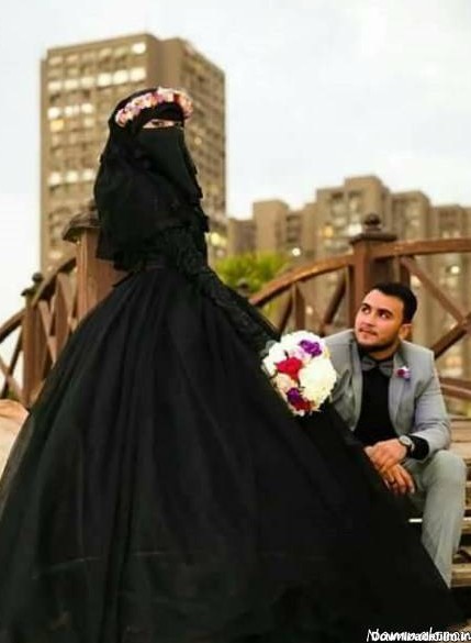 راز عروس و دامادی که شب عروسی سیاه پوشیدن +عکس‌های عروسی