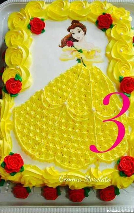 تزیین کیک تولد با ماسوره | عکس ۴۸ مدل زیبای تزیین کیک کودک