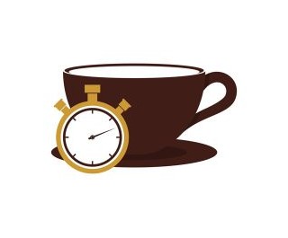 دانلود وکتور لوگوی زمان فنجان قهوه