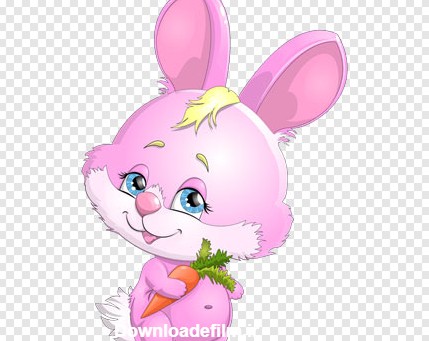 فایل png کاراکتر کارتونی خرگوش کوچولوی صورتی